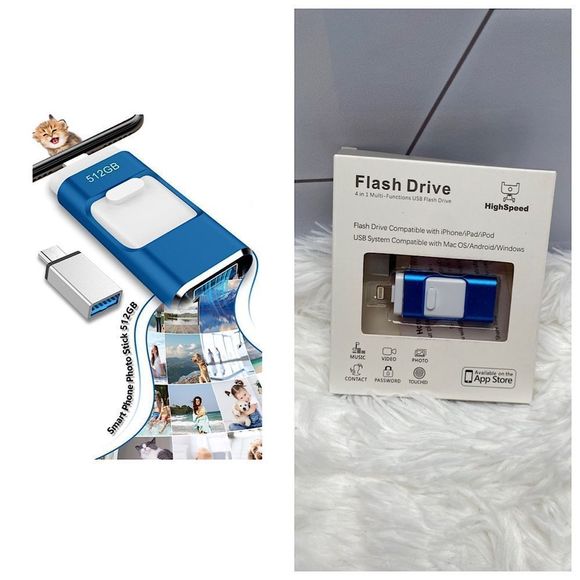 512GB Photo Stick for Phone USB 3.0 Flash Drive, Phone Storage Memory St… - Picture 1 of 7
